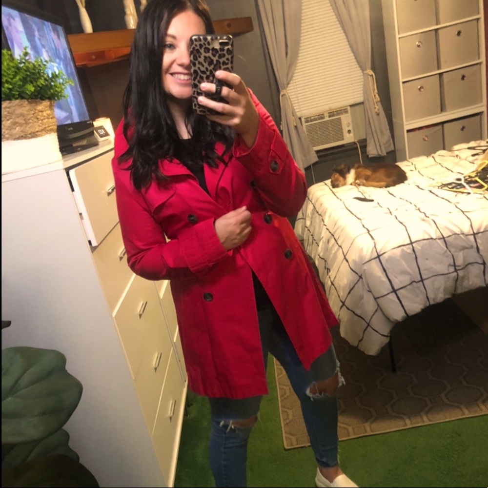 DKNY Hot Pink Trench Coat